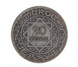 Maroc, 20 Francs, Protectorat Français, Argent, 1928, P15559