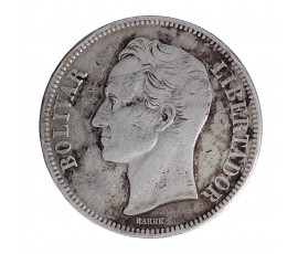 Monnaie, Venezuela, 5 Bolivar, Simon Bolivar, Argent, 1924, Philadelphie, P15576
