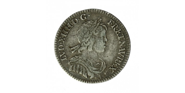 Monnaie, France , 1/12 écu à la mèche courte, Louis XIV, Argent, 1644, Paris (A), P11614