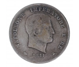 Monnaie, Italie - Royaume de Napoléon, 5 Lire, Napoléon Ier, 1811, Argent, Milan (M), P15581