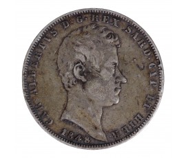 Monnaie, Italie - Sardaigne, 5 Lire, Charles Albert, Argent, 1848, Gênes (P), P15582