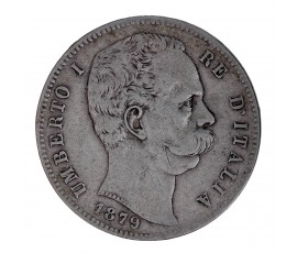 Monnaie, Italie, 5 Lire, Umberto Ier, Argent, 1879, Rome (R), P15589