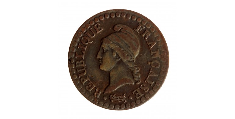 Monnaie, France, 1 Centime Dupré, IIe République, cuivre, An 6, Paris (A), P15601