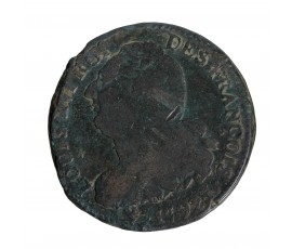 Monnaie, France, 2 sols François, Louis XVI, cuivre, 1792, Bayonne (L), P15630