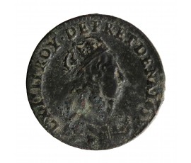 Monnaie, France, Liard de France, Louis XIV, cuivre, 1655, Meung sur Loire, P15633