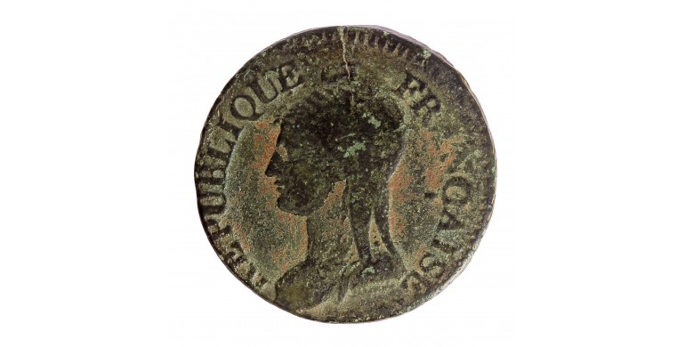 Monnaie, France, 5 centimes Dupré, Ier république, cuivre, An 5, Rouen (B), P15635
