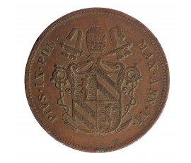 Monnaie, Etats Pontificaux, 2 Baiocchi, Cuivre, 1852, Rome (R), P15642