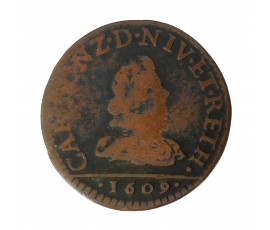 Monnaie, 1 Liard au buste large, Charles Ier de Gonzague, bronze, 1609, Charleville, P15647
