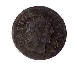 Monnaie, Principauté de Dombes, 1 denier Tournois, Gaston d'Orléans, cuivre, 1650, Trévoux, P15675
