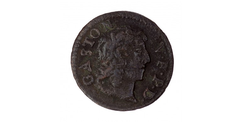 Monnaie, Principauté de Dombes, 1 denier Tournois, Gaston d'Orléans, cuivre, 1650, Trévoux, P15675