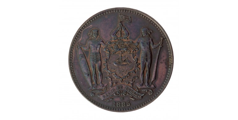 Monnaie, Bornéo du Nord, 1 Cent, Protectorat Britannique, Bronze, 1885, Healton, P15676