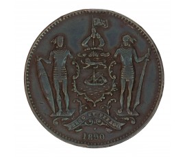 Monnaie, Bornéo du Nord, 1 cent, Protectorat britannique, bronze, 1890, Healton (H), P15680