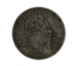 Italie, 20 Centisimi, Vittorio Emmanuel II, Argent, 1863, Milan, P15686