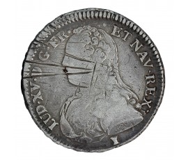 1/2 Ecu aux branches d'olivier, Louis XV, Argent, 1732, Rennes (9), P15928