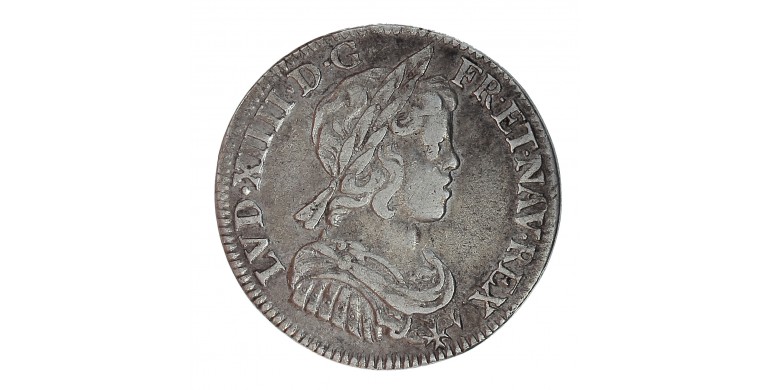 Monnaie, France, Louis XIV, 1/4 Ecu à la mèche courte, argent, 1645, Paris (A), P15933