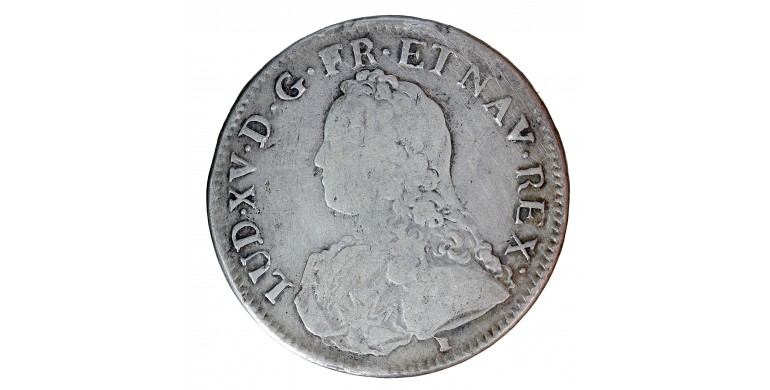 Monnaie, France, Louis XV, Ecu aux branches d'oliviers, argent, 1726, Rennes (9), P15956