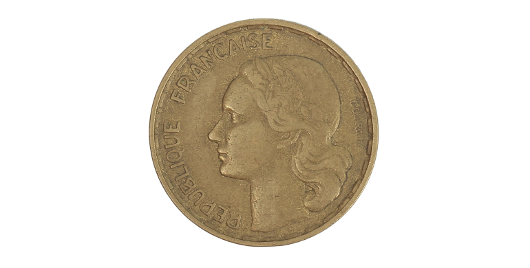 Monnaie, France, 50 francs Guiraud, Bronze-aluminium, 1954, Beaumont le Roger (B), P13842