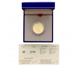 Monnaie de Paris, 1 Franc Semeuse BU, Or, 2001, Pessac, P16263