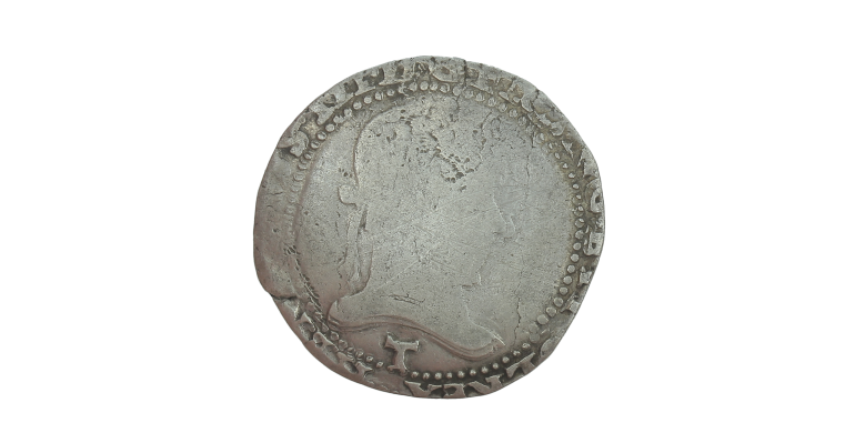 Monnaie, France, Henri III, Franc au col plat, argent, 1576, Nantes, P13863