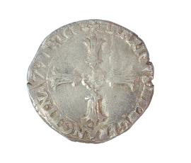 Monnaie, France, 1/4 écu à la croix feuillue de face, Henri IV, argent, 1603, Nantes, P13867