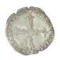 Monnaie, France, Henri IV, 1/4 écu à la croix feuillue de face, argent, 1605, Nantes, P13870