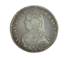 1/2 écu aux branches d'olivier, Louis XV, argent, 1730, Troyes (V), P13875