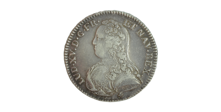 Monnaie, France, 1/2 écu aux branches d'olivier, Louis XV, argent, 1730, Troyes (V), P13875