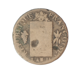 Monnaie, France, Sol aux balances, Convention, métal de cloche, 1793, Dijon (D), P13891