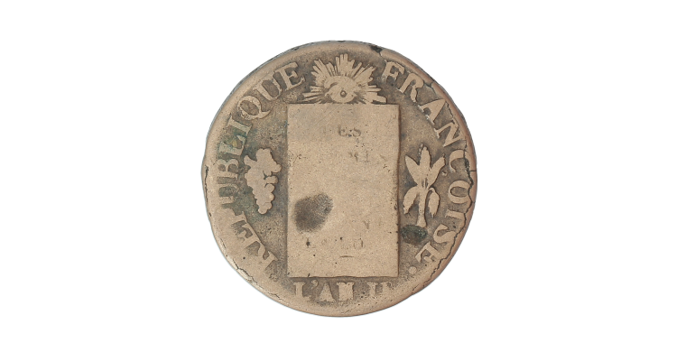 Monnaie, France, Sol aux balances, Convention, métal de cloche, 1793, Dijon (D), P13891