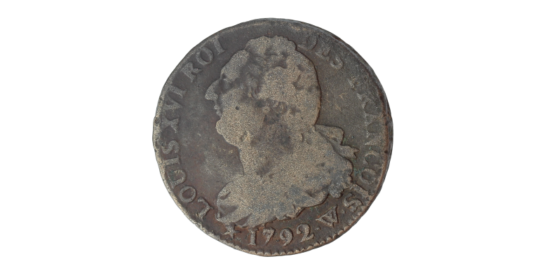 Monnaie, France, 2 sols, Louis XVI, métal de cloche, 1792, Lille (W), P13896