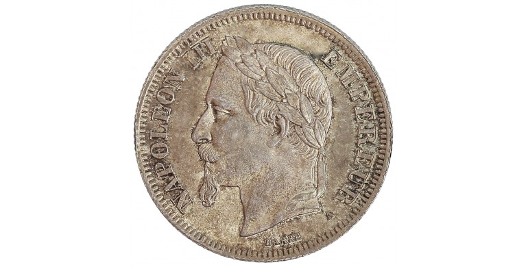 Monnaie, France, 2 Francs, Napoléon III - Tête Laurée, argent, 1866, Paris (A), P13915