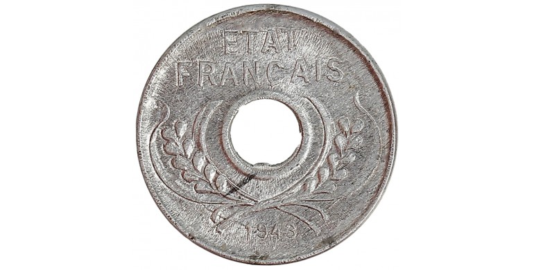 Monnaie, Indochine française,  5 Cent., Aluminium, 1943, Hanoi, P13934