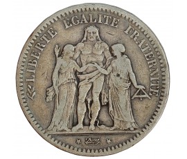 Ecu 5 francs Hercule, IIe République, Argent, 1849, Bordeaux (K), P13944