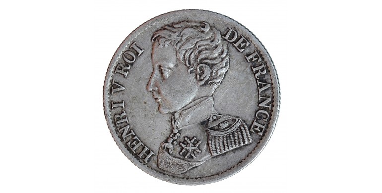 Monnaie, France, 1 Franc - monnaie fantaisie, Henri V comte de Chambord, Argent, 1831, P16014