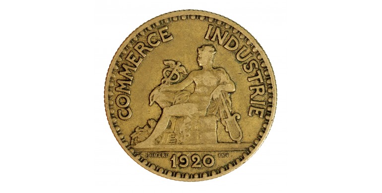 Monnaie, France, 2 Francs Chambre de commerce IIIe République, Bronze-aluminium, 1920, P16040
