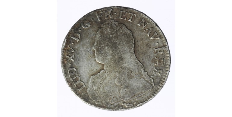 Monnaie, France , Ecu aux branches d'olivier, Louis XV, Argent, 1734, Bayonne (L), P11684