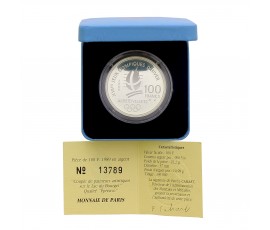 Monnaie de Paris, 100 Francs "Albertville - Patineurs artistiques sur le lac du Bourget", 1989, Argent, Pessac, P16327