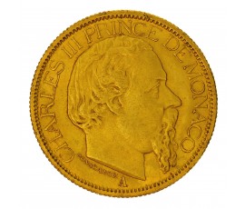 Monnaie, Principauté de Monaco, 100 Francs, Charles III, Or, 1884, Paris (A), P16340