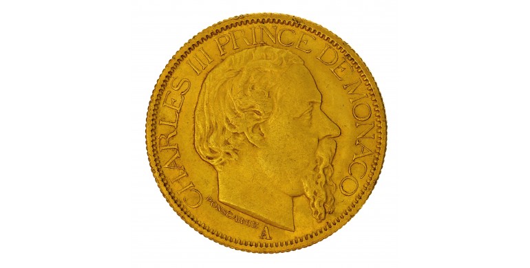 Monnaie, Principauté de Monaco, 100 Francs, Charles III, Or, 1884, Paris (A), P16340