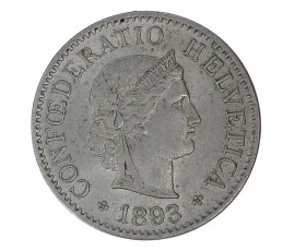 Suisse, 5 centimes Tête de Libertas, cupro-nickel, 1893, Berne, P16480