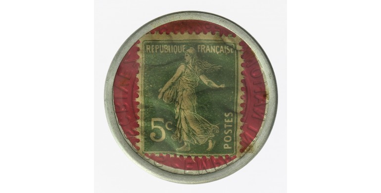 Monnaie, France , Monnaie-timbre 5 centimes Crédit Lyonnais, IIIème République, Aluminium, 1920, Paris, P11859
