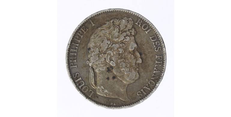 Monnaie, France , 5 francs 3ème type Domard, Louis-Philippe Ier, Argent, 1847, Bordeaux (K), P11975