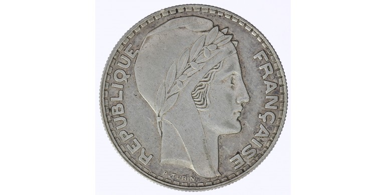 Monnaie, France , 20 francs Turin, IIIème République, Argent, 1936,, P12022
