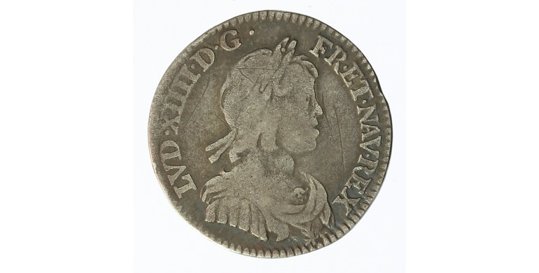 Monnaie, France , 1/12 écu à la mèche courte, Louis XIV, Argent, 1644, Paris (A), P12177