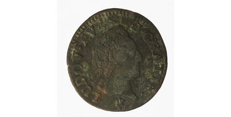 Monnaie, France , 1/2 sol à la vieille tête, Louis XV, Cuivre, 1769, Reims (S), P12188