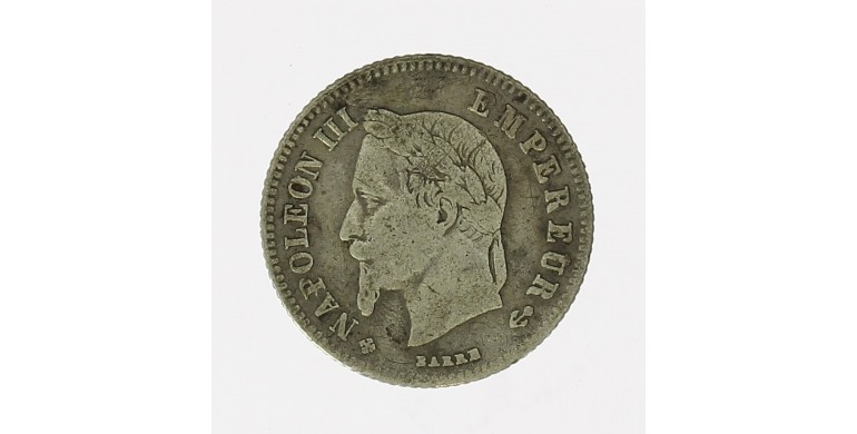 Monnaie, France , 20 centimes, Napoléon III, Argent, 1864, Strasbourg (BB), P12207