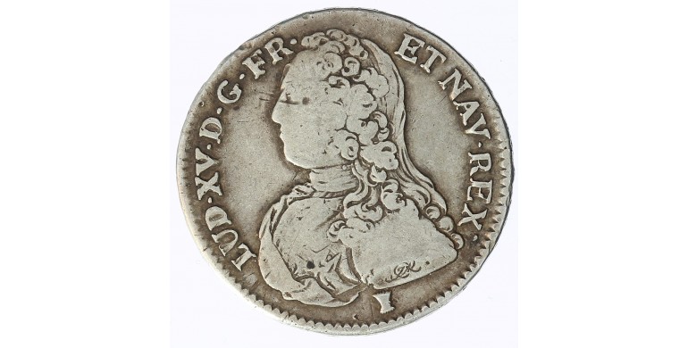 Monnaie, France, 1/2 écu aux branches d'olivier, Louis XV, Argent, 1728, Rennes (9), P12336