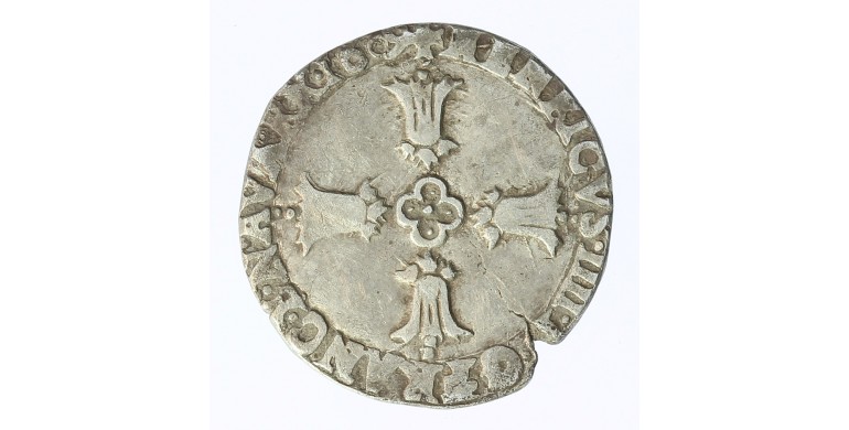 Monnaie, France, 1/4 écu croix feuillue de face, Henri IV, Argent, 1609, Bayonne (L), P12344