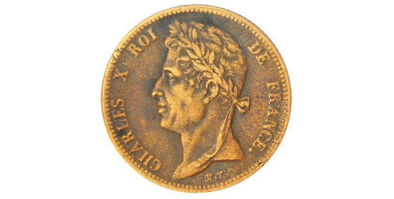 Colonies, 5 cents pour la Martinique et la Guadeloupe, Charles X, Bronze, 1827, La Rochelle (H), P10735