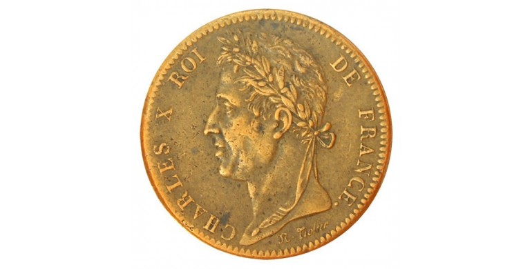 Monnaie, Colonies, 10 cent pour la Guyanne et le Sénégal, Charles X, Bronze, 1825, Paris (A), P10738